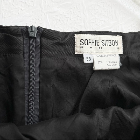Vintage Sophie Sitbon Paris Made in France Black Pencil Miniskirt - Picture 2 of 8